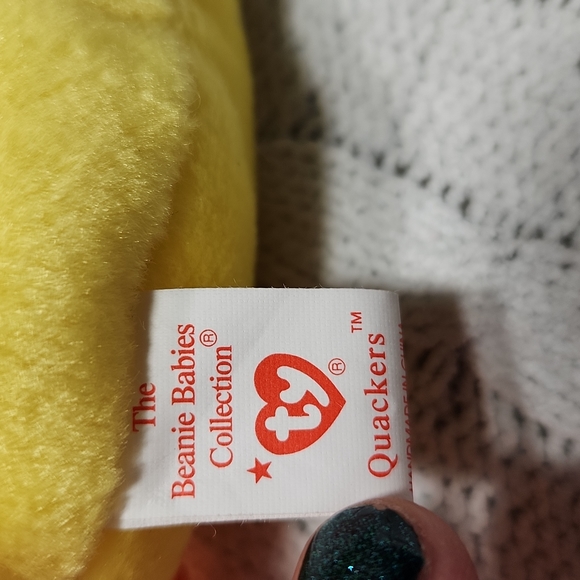 🕸Vintage Ty Beanie Baby Original Quackers The Duck P.V.C. PELLETS 1993 - Picture 7 of 11